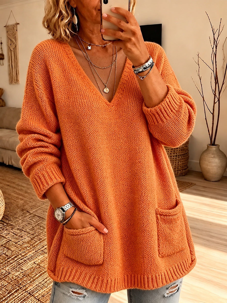 Casual Fashion Solid Color Long Sleeve Sweater